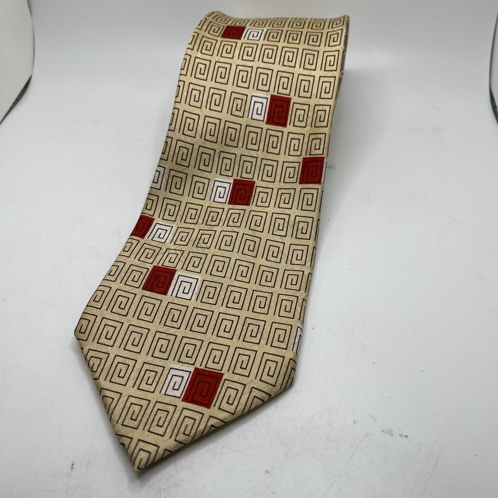 Japanese Geometric 100% Silk Squares Geometric Rust Orange 3.5" x 60"